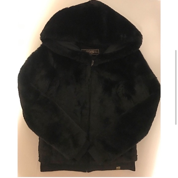 Rare / VS Black reversible Faux Fur Jacket - Picture 3 of 3